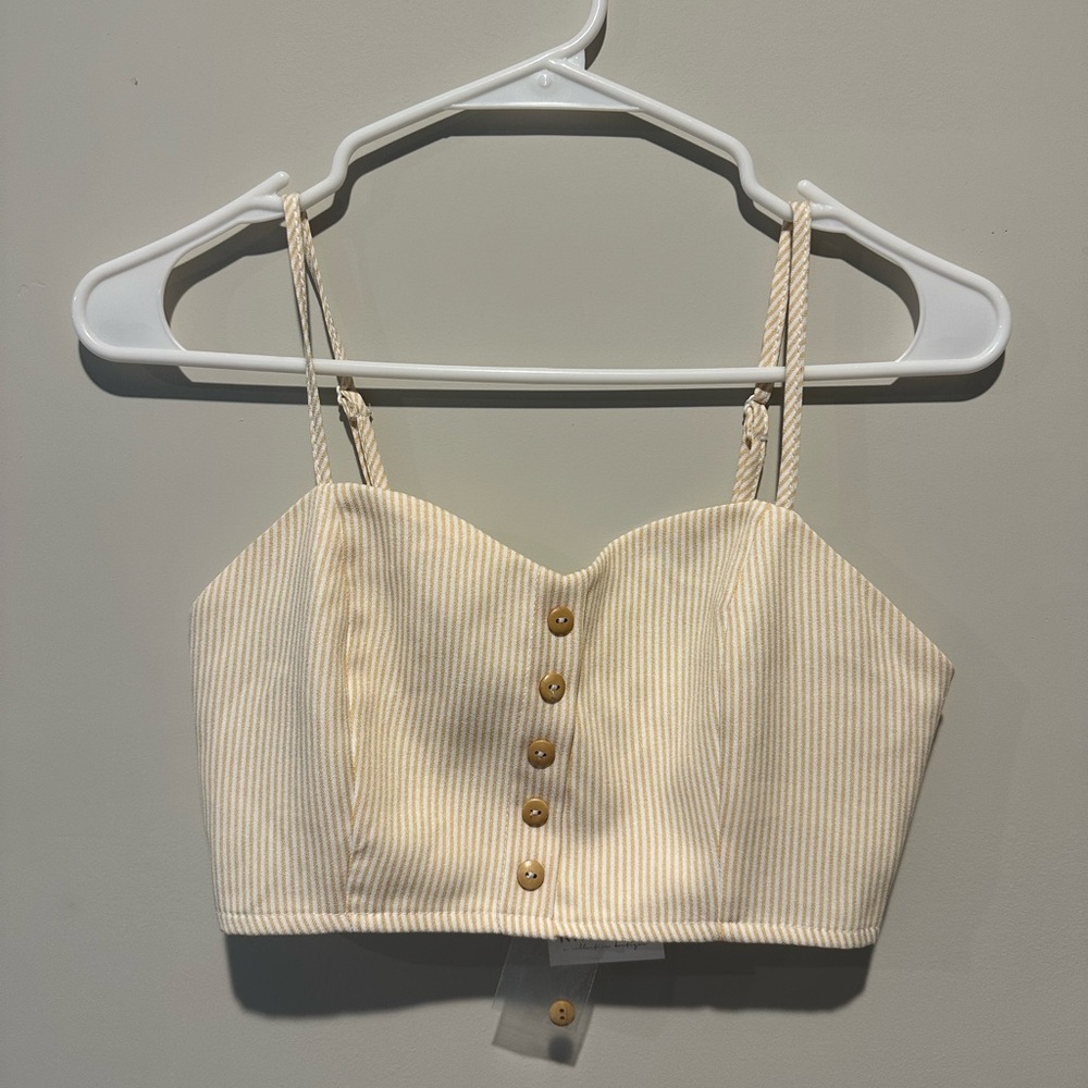 Yellow stripped crop top